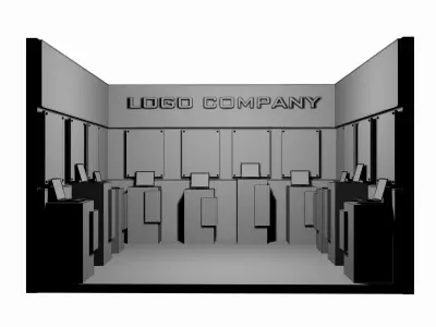  Booth Exhibition Stand a14c 3D model