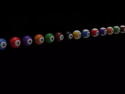 Bilardo Toplari Low-poly 3D model