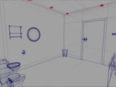 Luxury Bathroom Low-poly 3D model