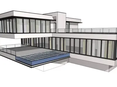 striking ultra modern cliffside residence designed 3D model
