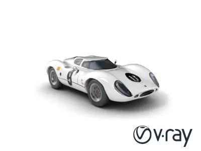 Vintage Aerodynamic Racing Car model pack Low-poly 3D model