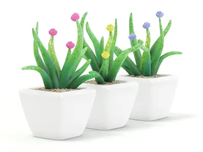 Plastic Flowers 3D model