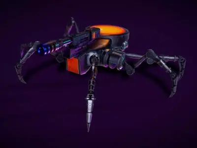Spiderbot Low-poly 3D model