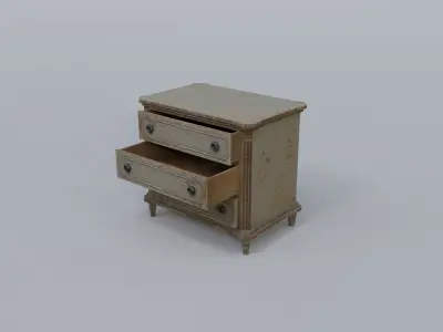 Cabinet chest of drawers Low-poly 3D model