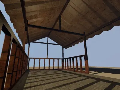 Pergola wooden gazebo Free 3D model