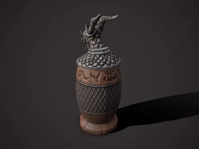 Dragon urn Low-poly 3D model