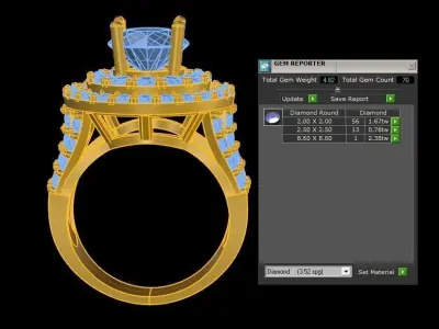 R195 Diamond Ring new design cad file  3D model
