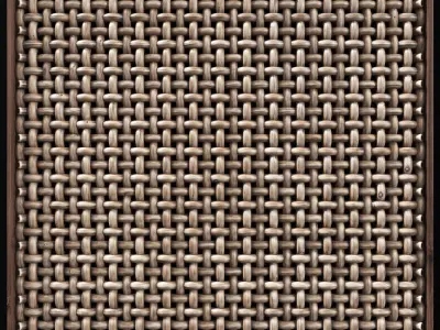 Wicker wood panel frame n2 3D model