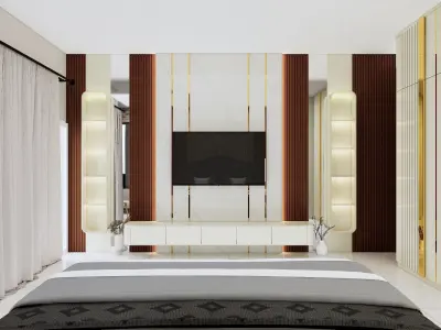 Modern luxury bedroom 3D model get