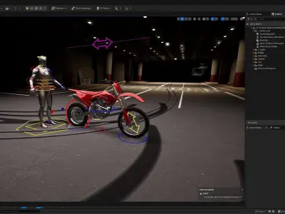 Motorcycle Control Rig for Unreal Engine 3D model