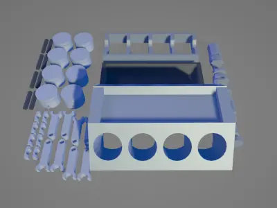 Printable V8 Engine Miniature Kit- Hobby-STEM-Decorative Display 3D print model