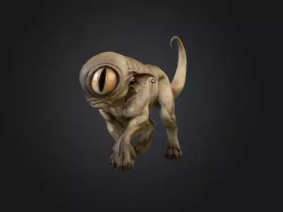 Cyclopean Canine Low-poly 3D model