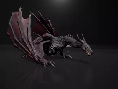 Dragon 8 Wyvern UE4 and Unity Low-poly 3D model