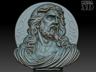 Jesus Portrait basrelief Pack 240610 3D Model Collection