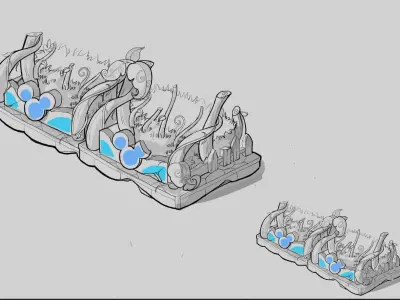 GameCartoon - City - City Wall 03 3D model