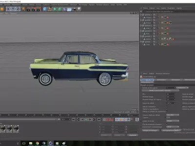 simca car Free low-poly 3D model