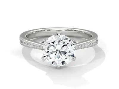 solitaire ring with detail images and 360 render videos 9 3D print model