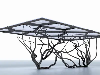 Voronoi Parametric Table Design Grasshopper Rhino Files Download 3D model