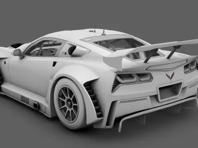 Chevrolet Corvette C7 GT-R GT3 GTLM Low-poly 3D model