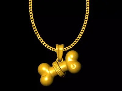 Dog Bone pendant charms - one inch pendant 3D print model