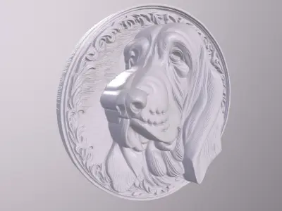 Basset Hound 3 basrelief for 3D printing 3D print model