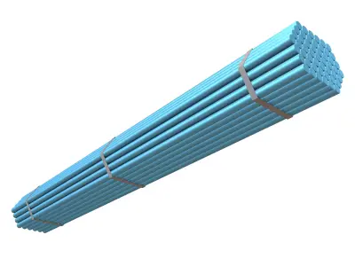 Steel Round Bars v1 006 Low-poly 3D model