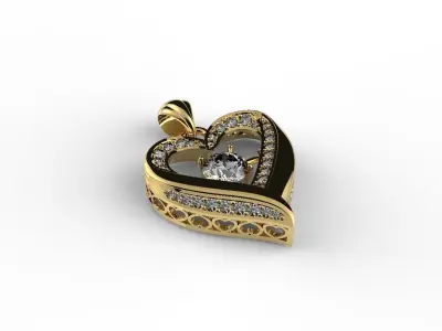 heart pendant 3D print model