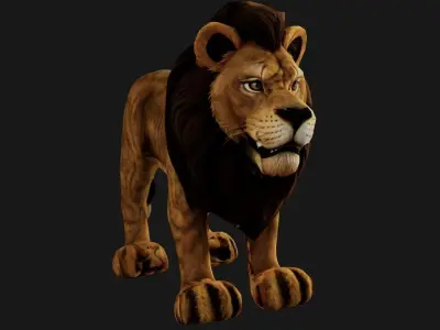 Charming Lion Low-poly 3D model