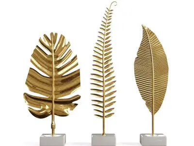 Golden leaf Decoration set 3D model