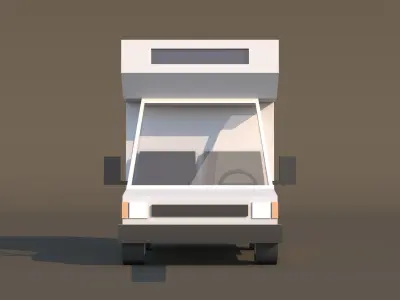 Cartoon Low Poly Car Motorhome Low-poly 3D model