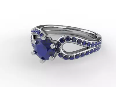 Elegant Engagement Ring 3D print model