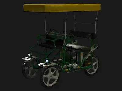 Green surrey bike figure  Low-poly 3D model