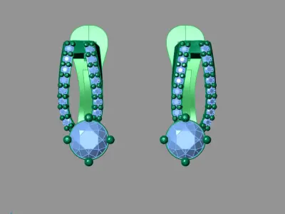 Women Earrings 3DM STL Womens Earring Renders 3D print models   3D print model 28