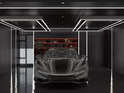 Car studio interior 3D model