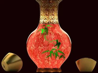 Chinese vase and Yuanbao 3D model
