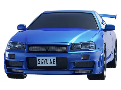 Nissan Skyline Low-poly 3D model by GANIBOEV-KHASANBEK