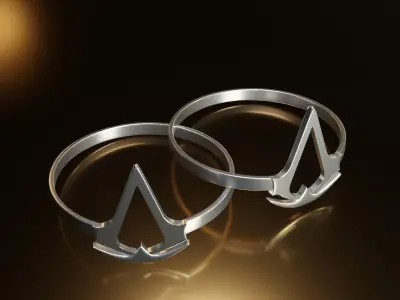 Assassins Creed Symbol Ring Free 3D print model