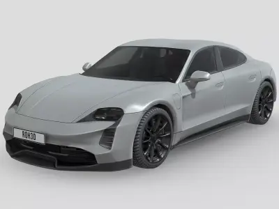 Porsche Taycan GTS 2022 Low-poly 3D model