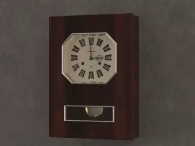 USSR made wooden clock Free 3D model
