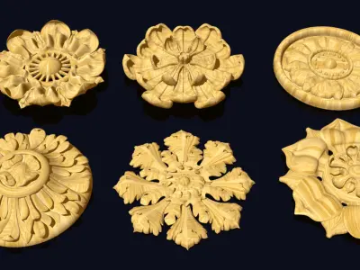 ProArt - Rosette Ornament Collection 1 for CNC and  3D model