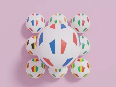 Flag Soccer Ball Collection 3D model