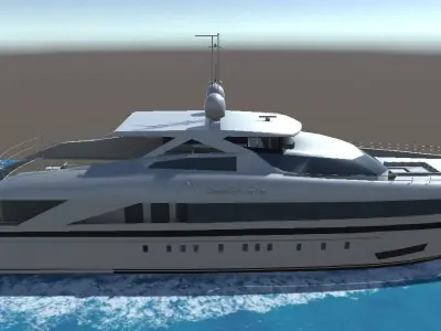 Heese Amore Mio Yatch lowpoly 3D model Low-poly 3D model