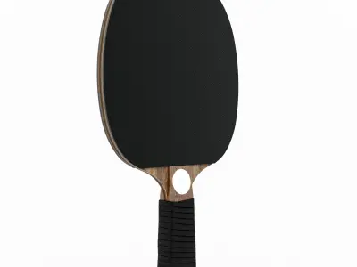Leather and Walnut Table Tennis Paddles 3D model