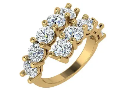 Spiral Diamond Ring 4427 3D print model