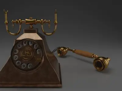 Antique telephone  3D model