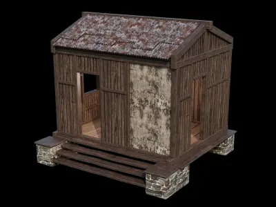 Medieval Houses 63- 4K Textures Game Ready Low-poly 3D model