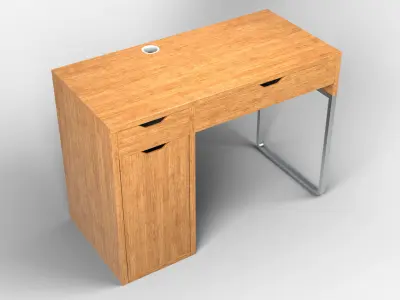 Study Desk 01 - Bamboo Wood 3D model