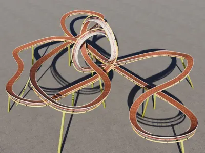 Stunt Track Acrobatic 3D model Low-poly 3D model