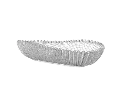 Two Wavy Shaped Vases and Decorative Bowl 3D model