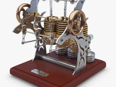 Stirling Engine Triple v 1 3D model